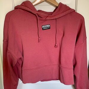 Adidas Women's Pink Hoodie cropped